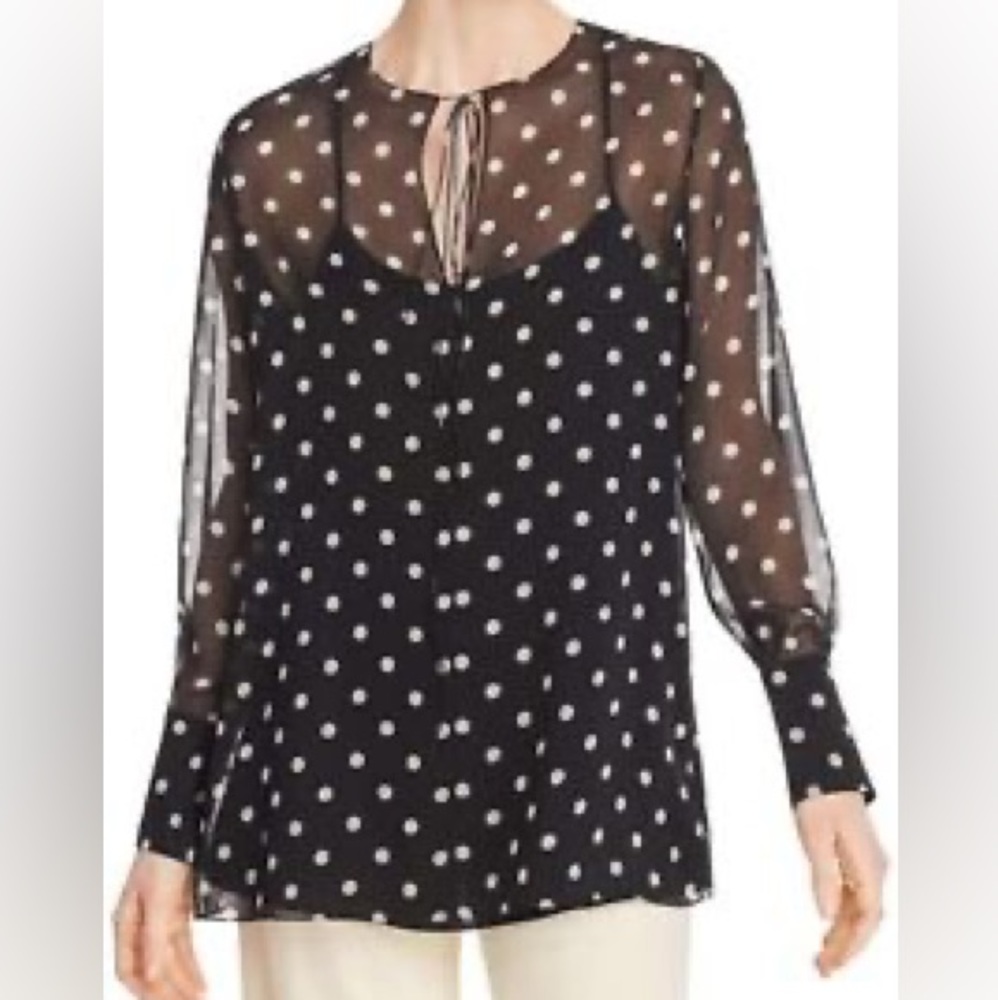 Theory 100% Silk Polka Dot blouse